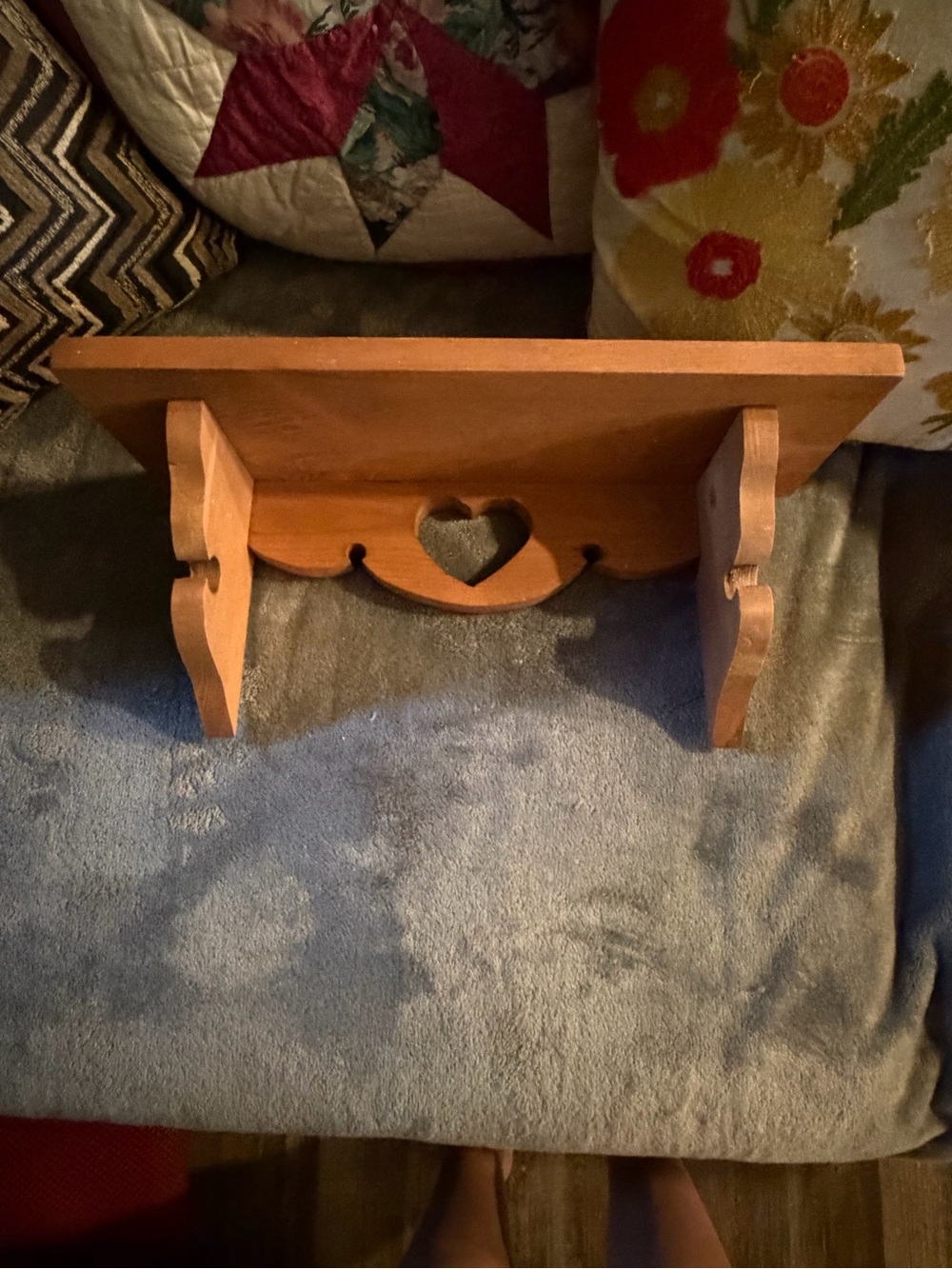 Rustic Heart Accent Wall Shelf - Brown